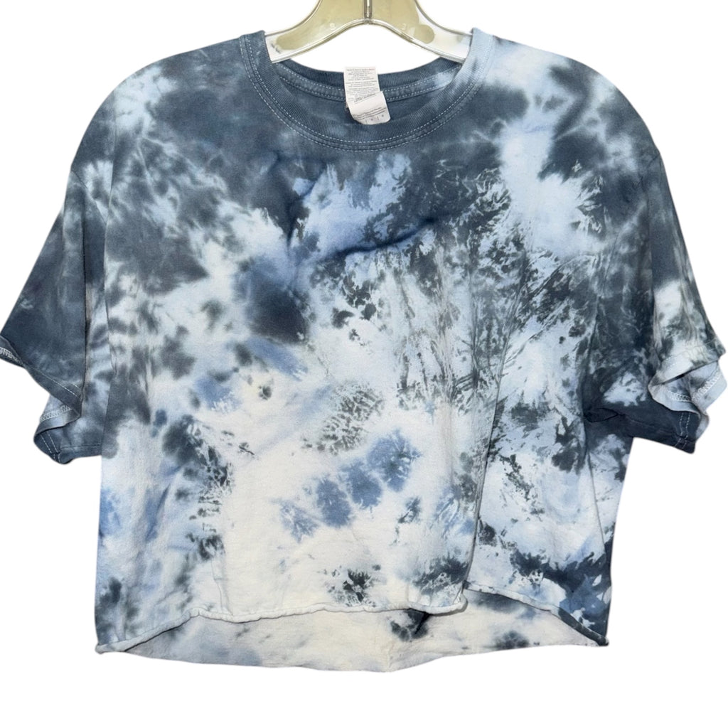 Blue Tie-Dye Cropped T-Shirt