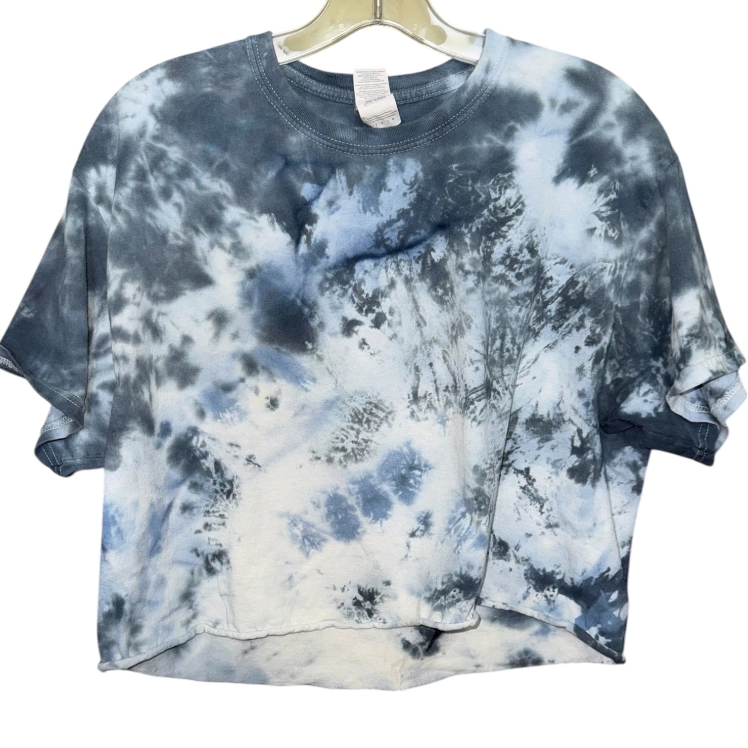 Blue Tie-Dye Cropped T-Shirt