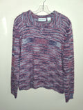 Alfred Dunner Pink & Purple Collared Knit Sweater