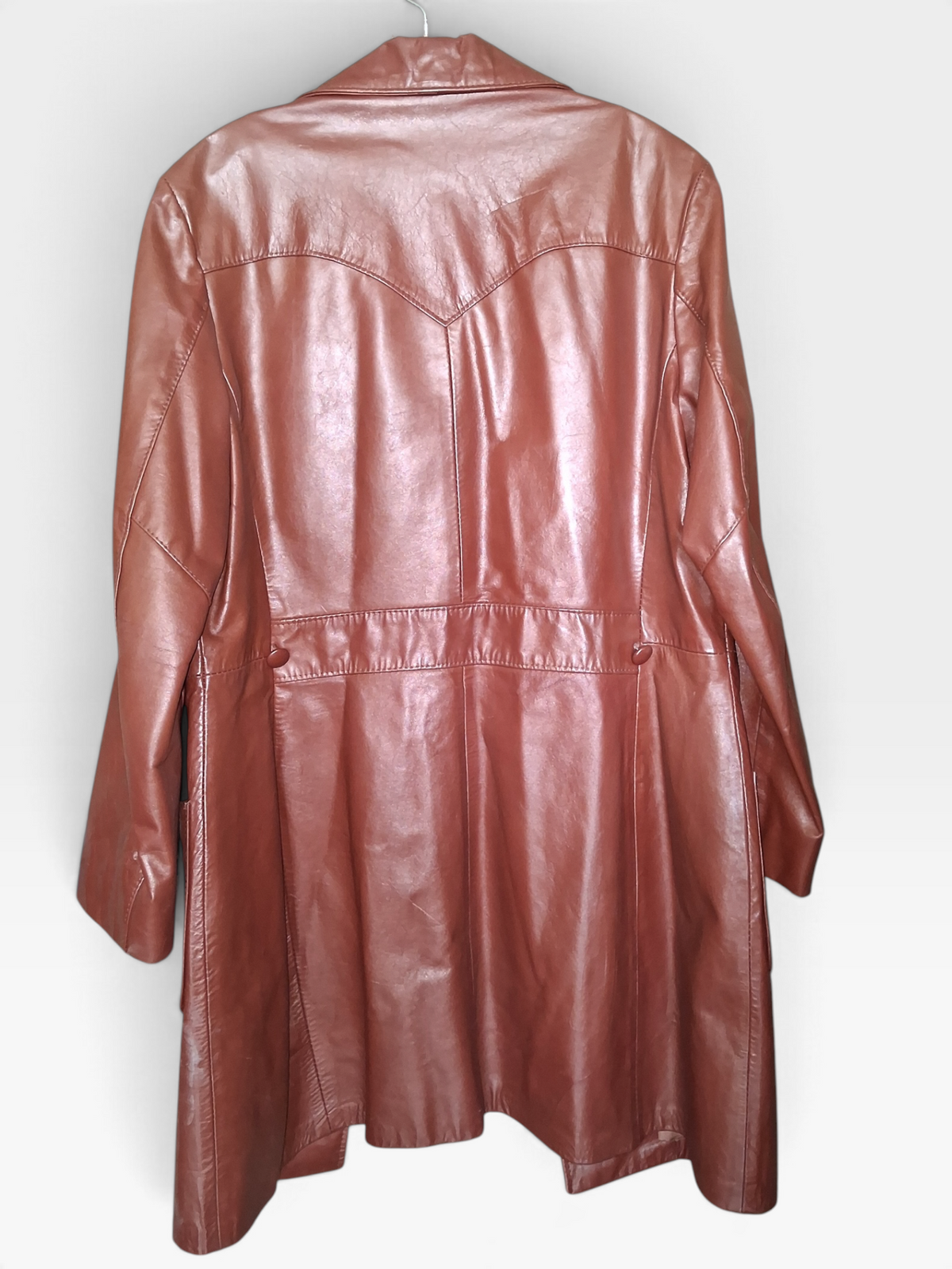 The Leather Factory Texas Brown Leather Long Coat