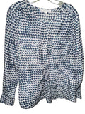 LOFT Blue and Teal Printed Blouse