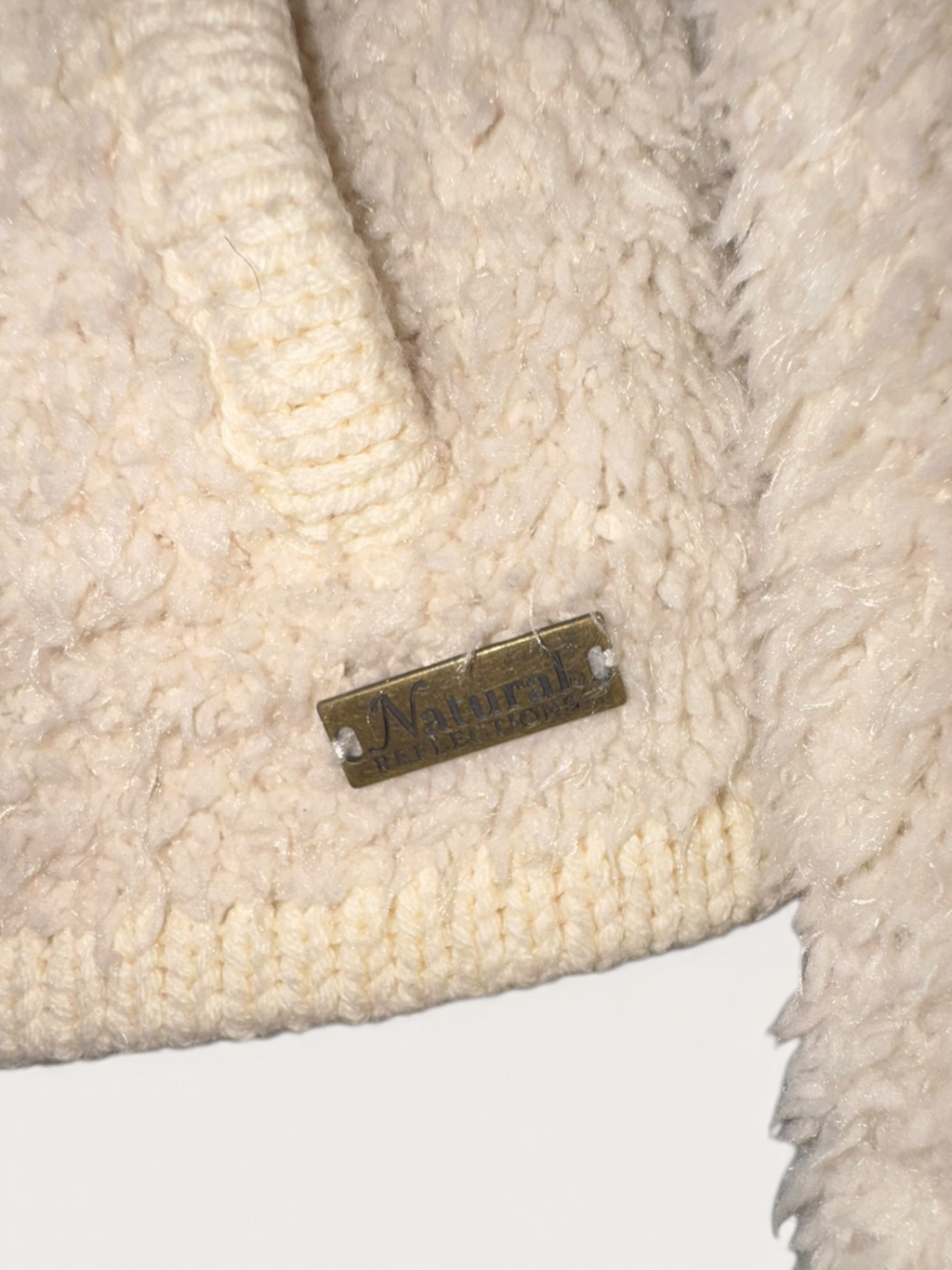 Natural Reflections Cream Sherpa Zip-Up Jacket