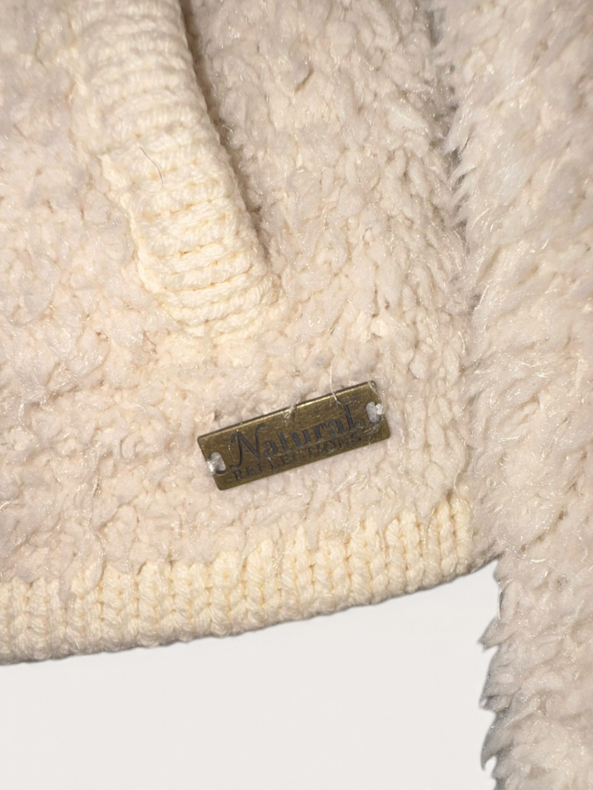 Natural Reflections Cream Sherpa Zip-Up Jacket