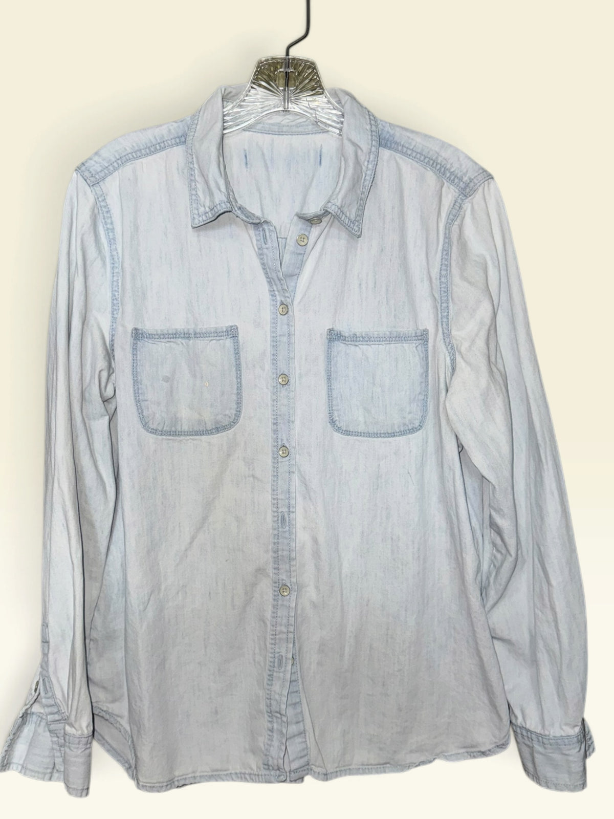 Light Wash Denim / Chambray Button-Down Shirt