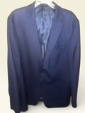 Michael Kors Blue Herringbone Two-Button Blazer