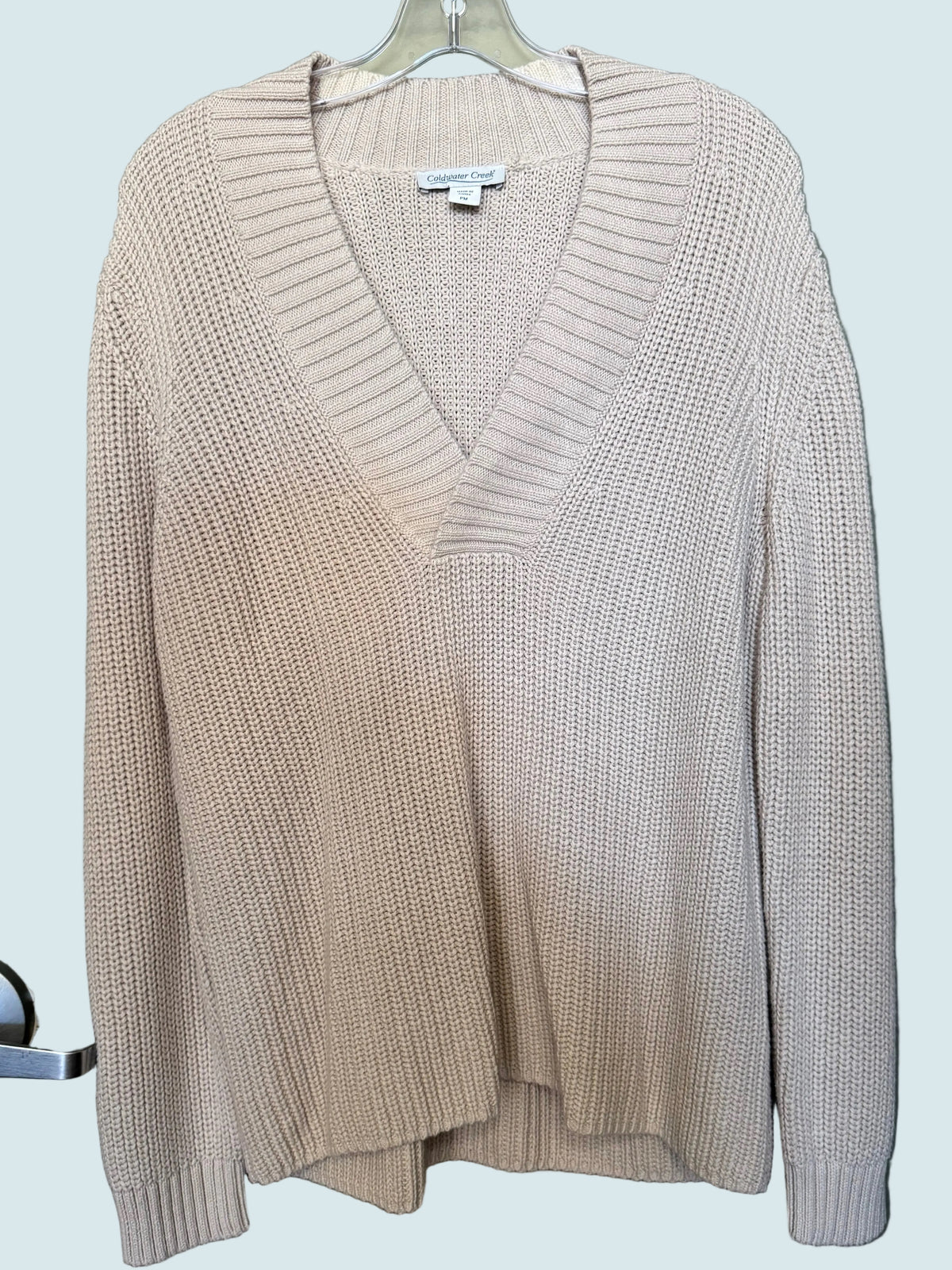 Coldwater Creek Oatmeal Chunky V-Neck Sweater