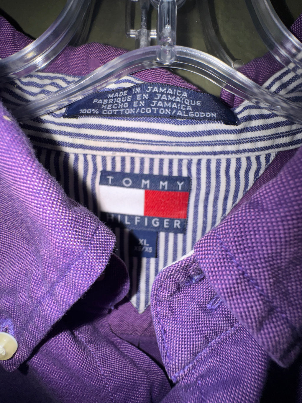Tommy Hilfiger Purple Cotton Button-Down Shirt