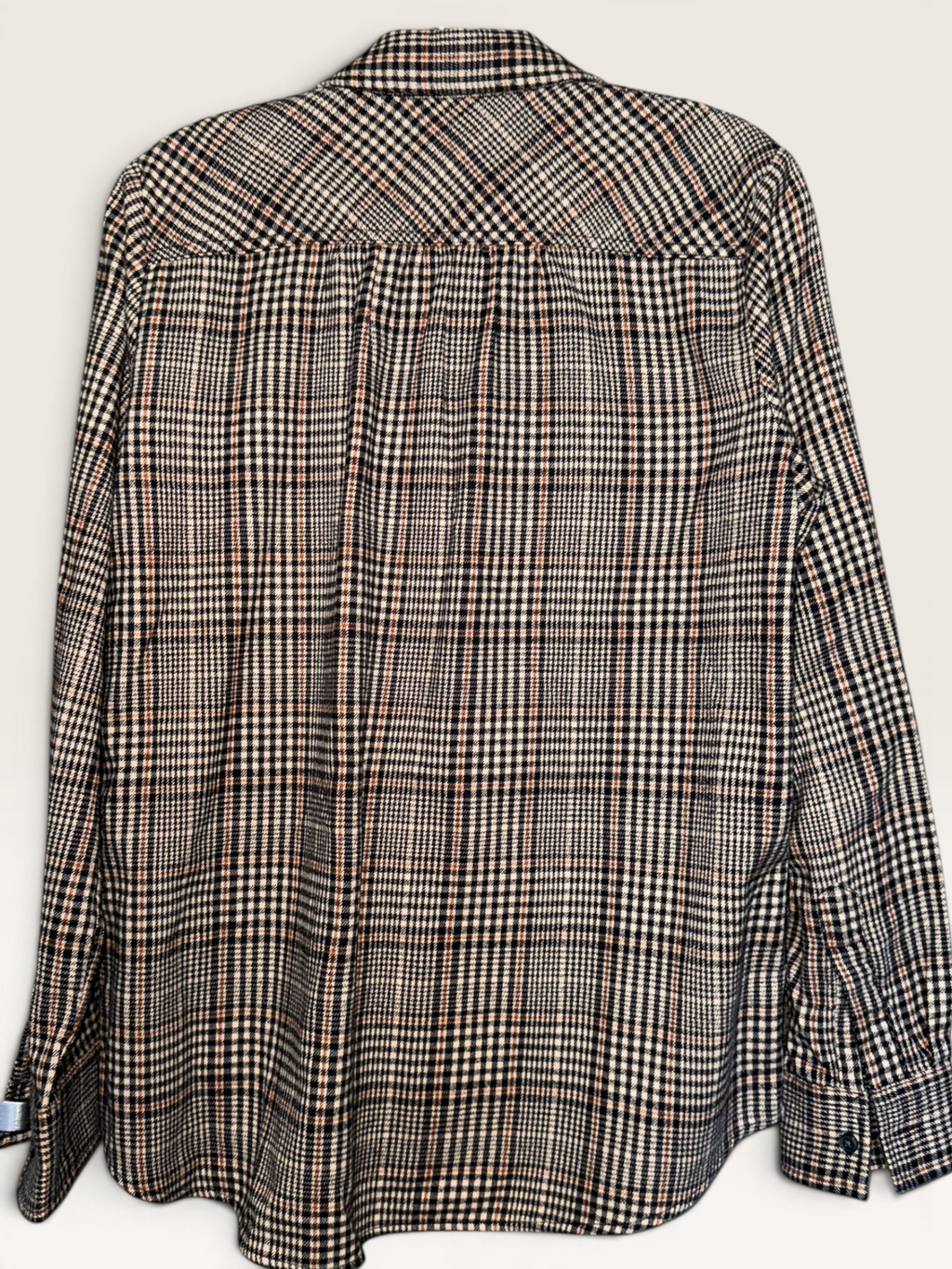 Lands’ End Black & Tan Plaid Button-Down Shirt
