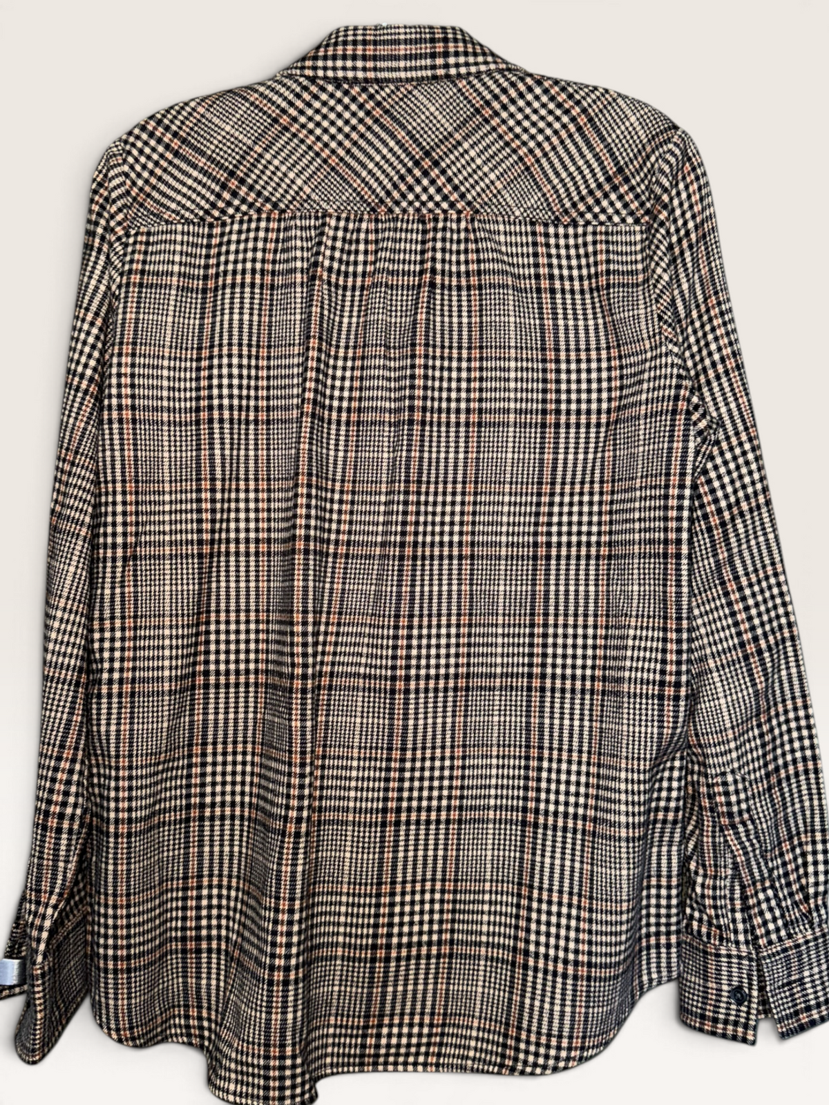 Lands’ End Black & Tan Plaid Button-Down Shirt