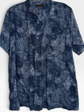 Banana Republic Blue Fern Print Short-Sleeve Button-Up Shirt