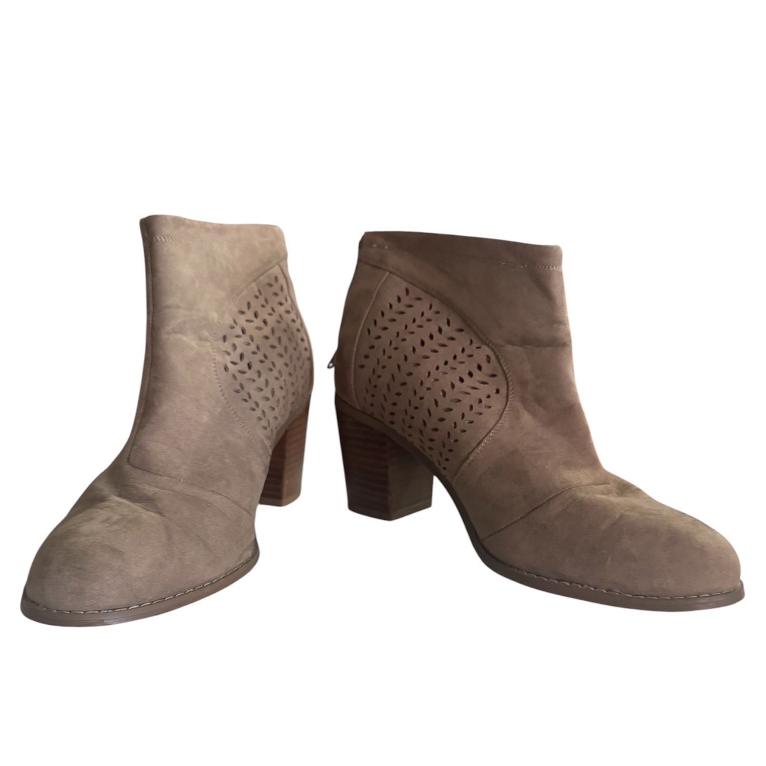 Mossimo Taupe Perforated Ankle Booties