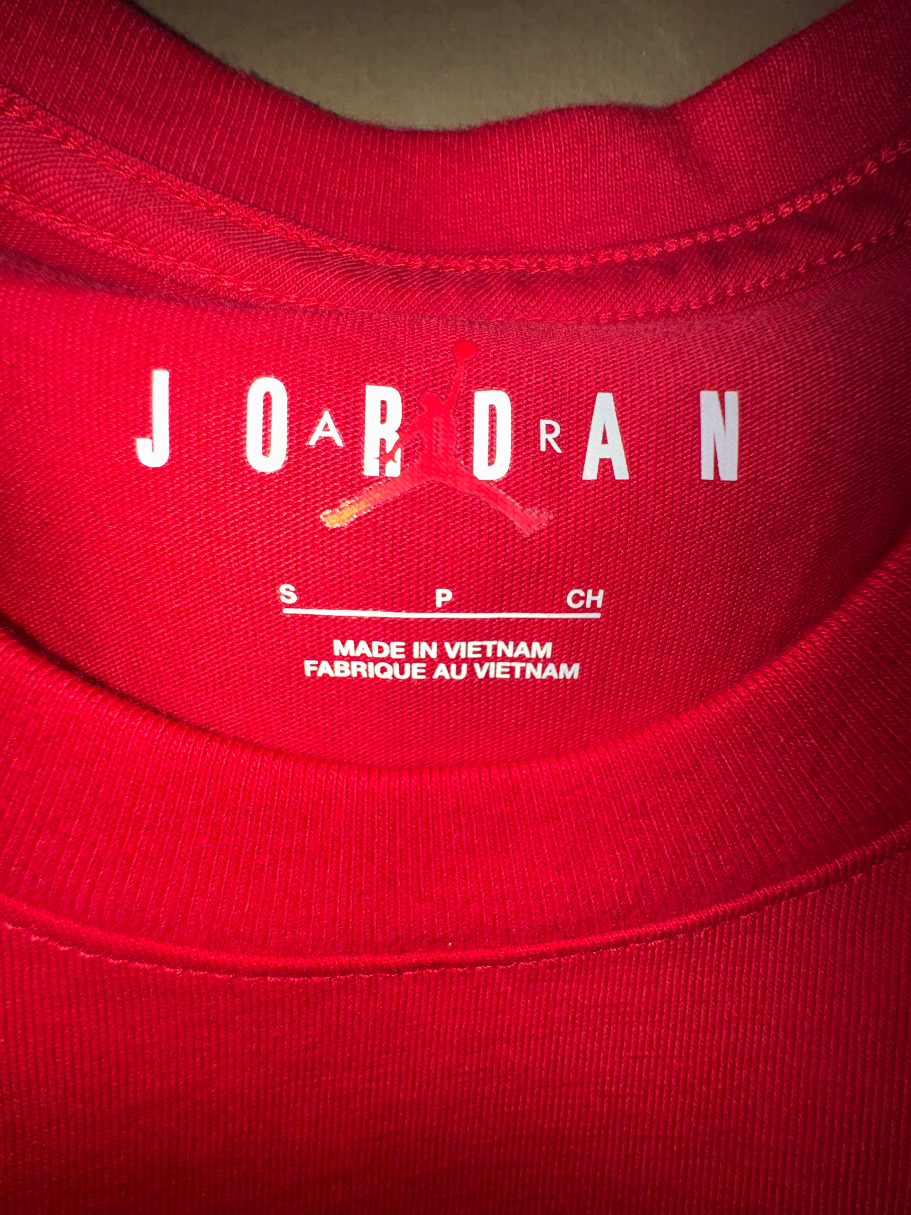 Jordan Red Embroidered Logo T-Shirt