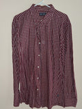 Chaps Burgundy & White Plaid Long-Sleeve Button-Down Shirt
