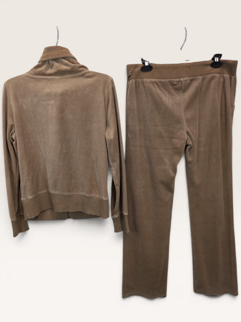 Michael Kors Tan Velour Zip-Up Hoodie & Matching Pants Tracksuit Set