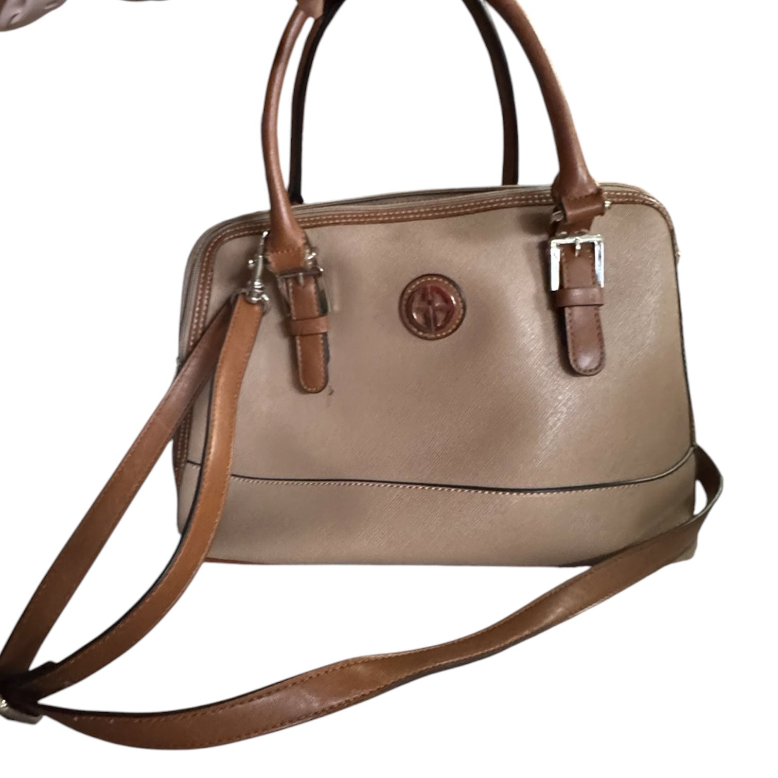 Giani Bernini Taupe Dome Satchel Crossbody Bag