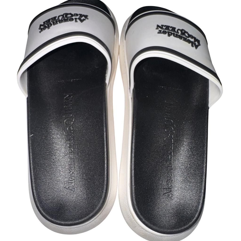 Alexander McQueen Rubber Logo Pool Slide Sandals
