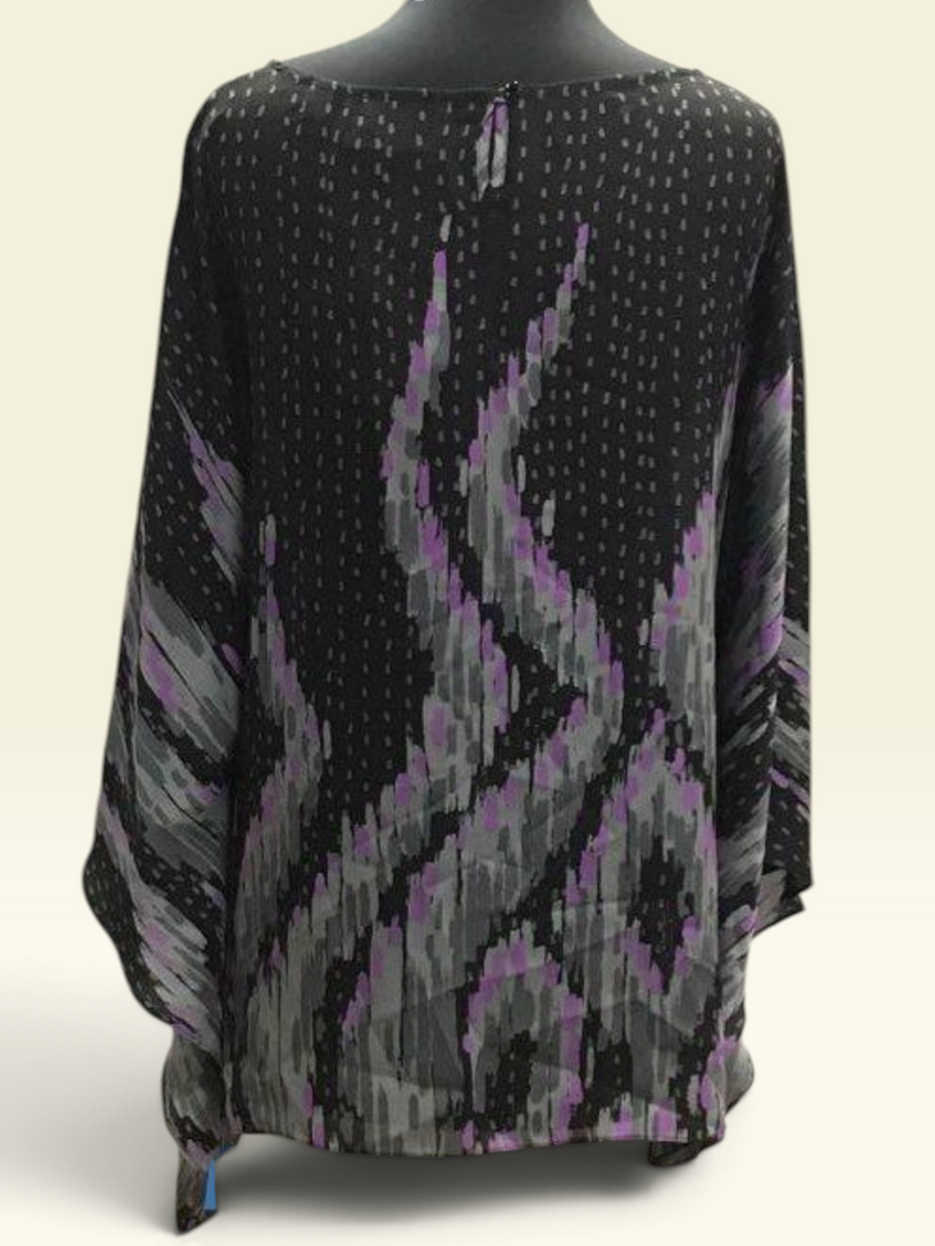 Bob Mackie Wearable Art Sheer Abstract Poncho Top