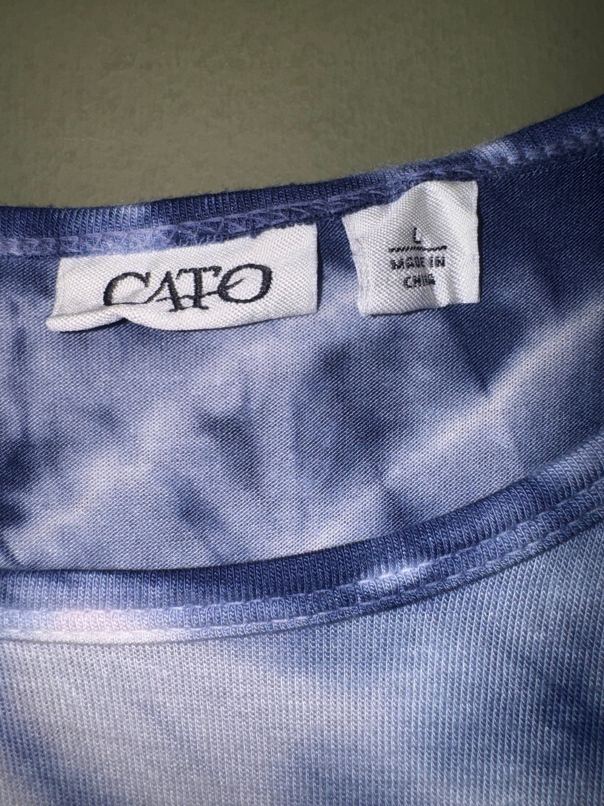 Cato Blue Tie-Dye Rosette Tunic