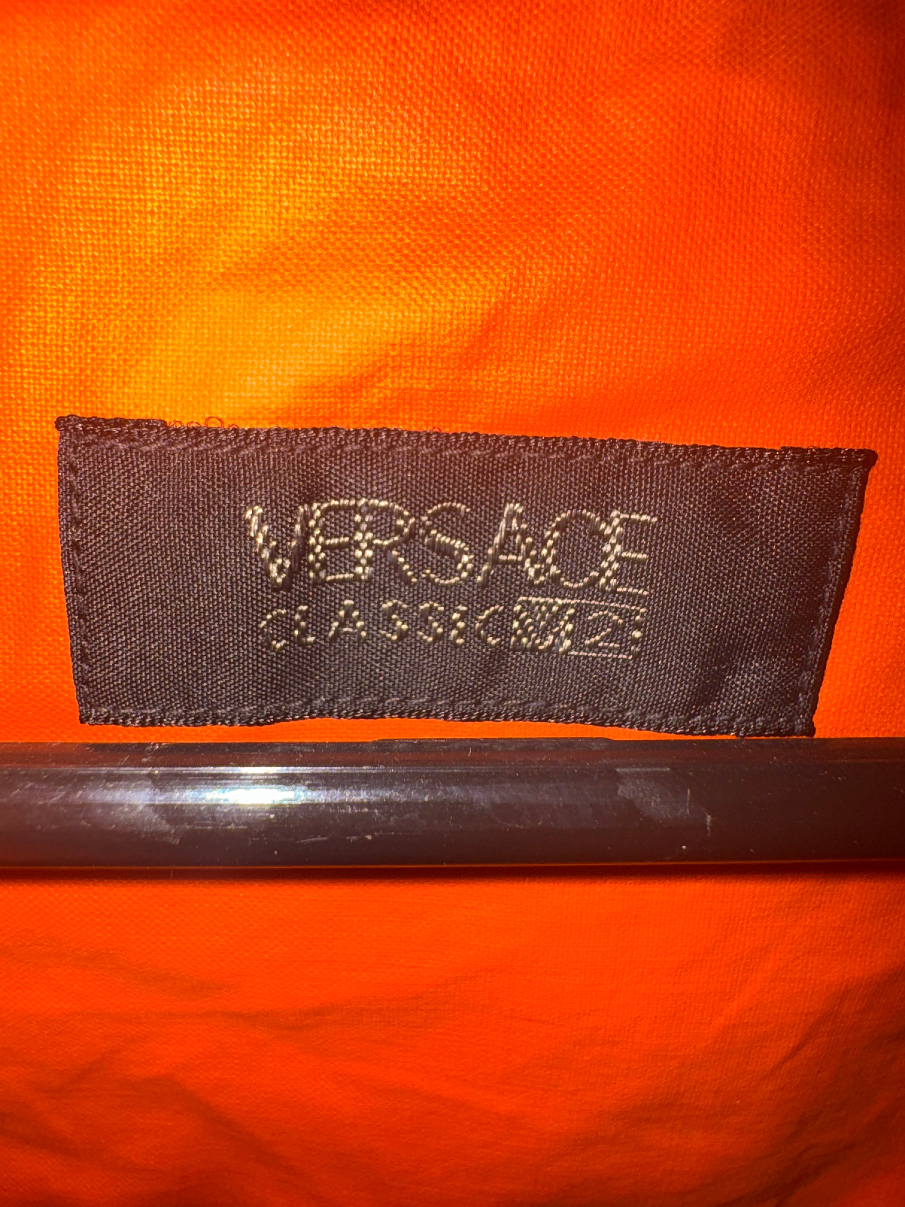 Versace Classic V2 Orange Quarter-Zip Jacket/Shirt – Made in Italy – Authentic w/ COA