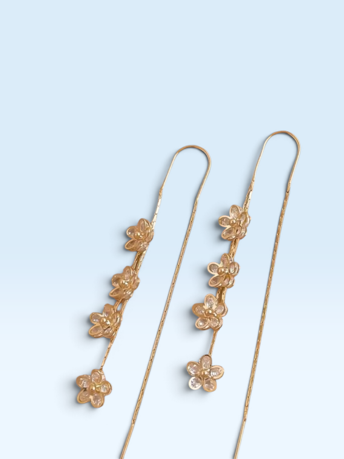 Gold-Tone Floral Vine Drop Earrings