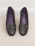 Brighton Embossed Floral Leather Flats