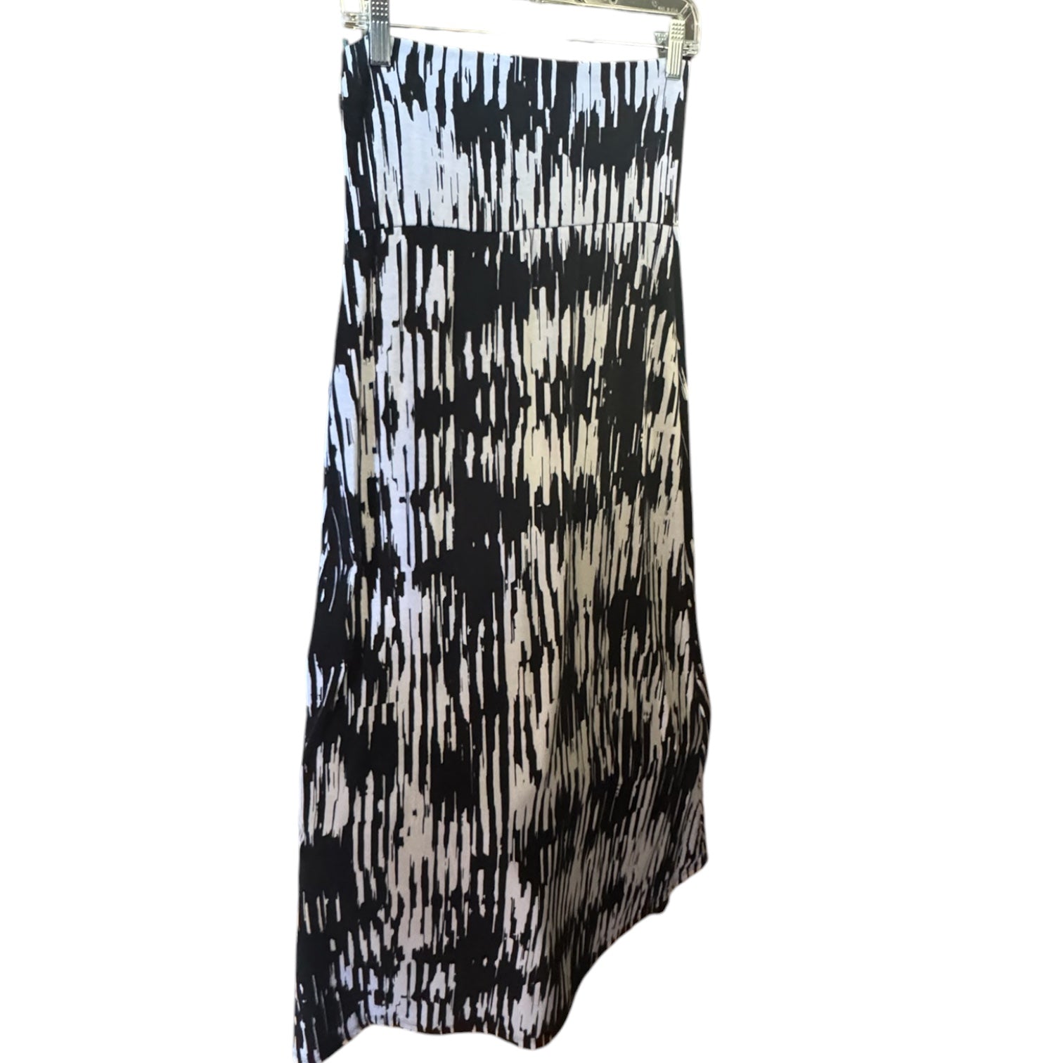 Black & White Abstract Midi Skirt