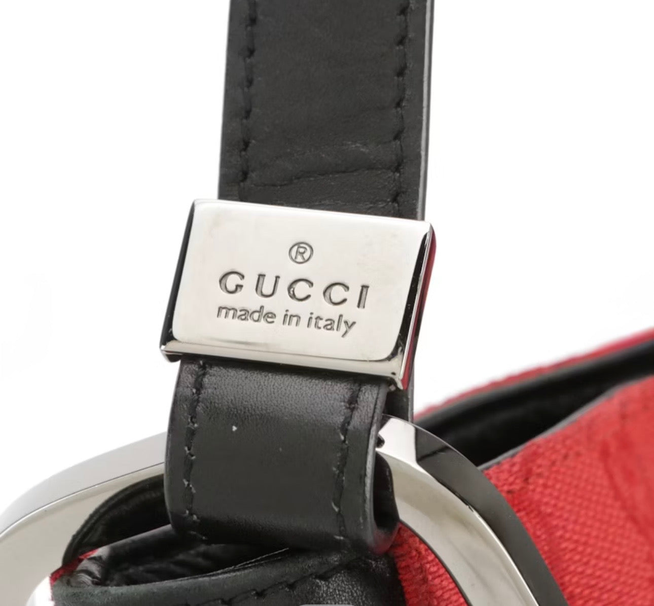 Vintage Gucci Red GG Jacquard Drawstring Shoulder Bag - Tom Ford Era