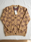 GG Monogram Knit Cardigan Sweater – Camel & Plum