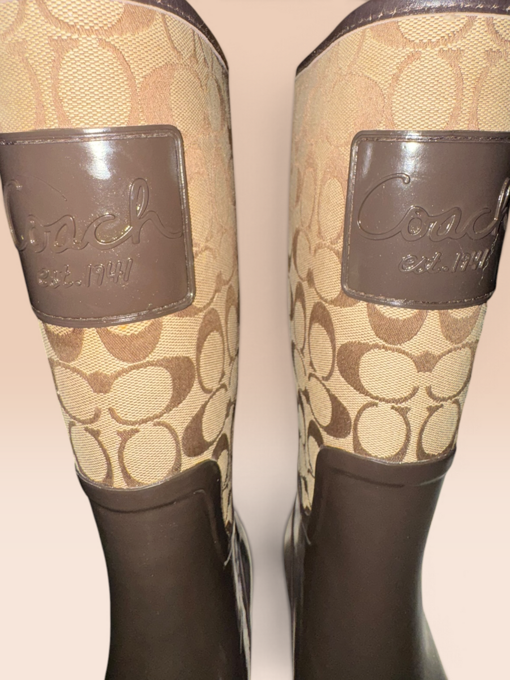 Coach Signature C Tall Rain Boots