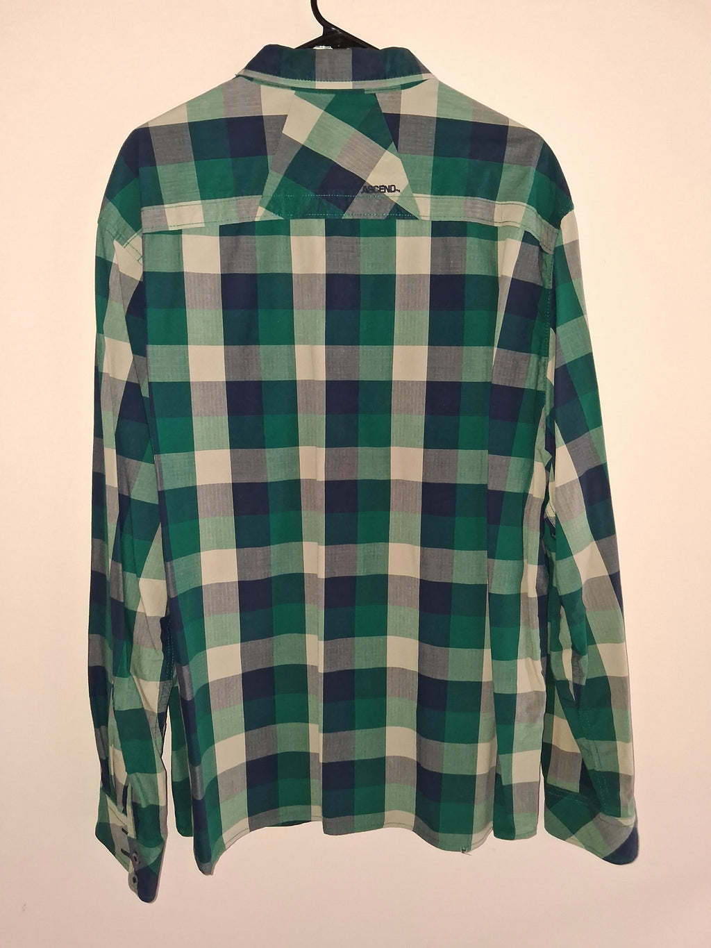 Ascend Green & Navy Plaid Button-Up Shirt