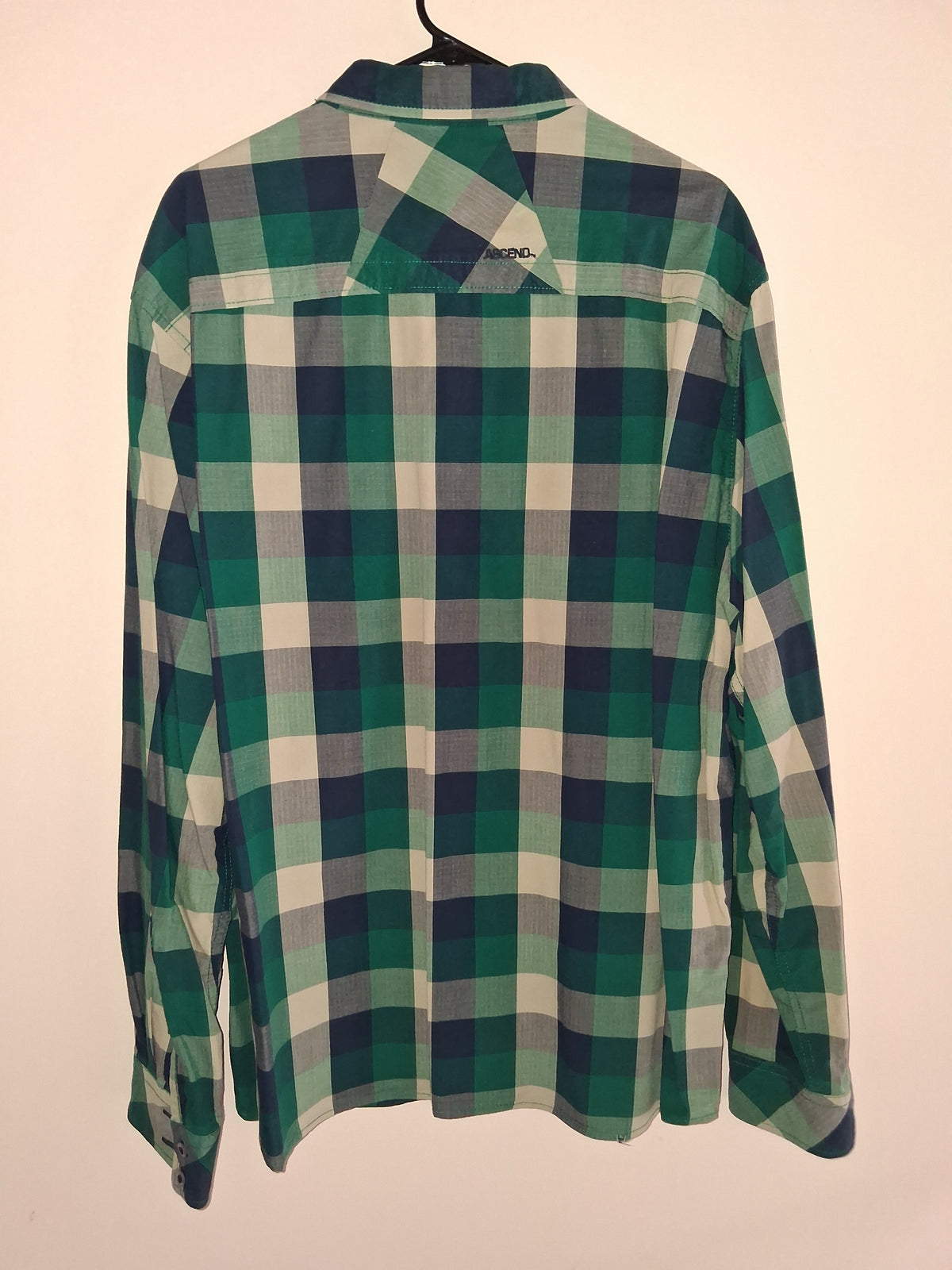 Ascend Green & Navy Plaid Button-Up Shirt
