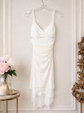 Ruby Rox Ivory Ruched Midi Dress