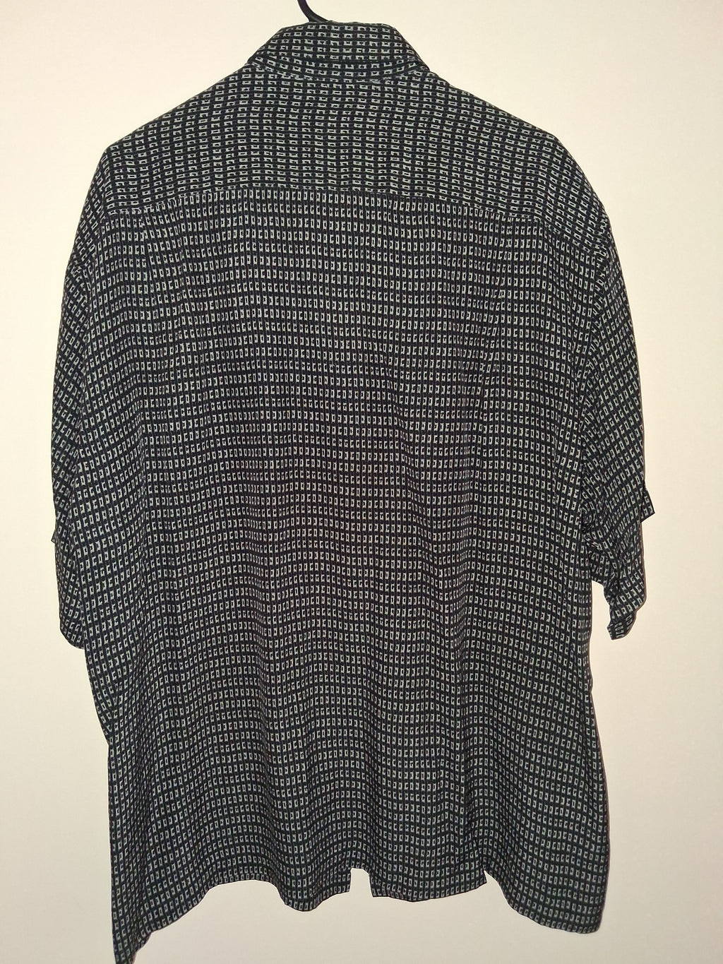Claiborne Black & Cream Geometric 100% Silk Shirt