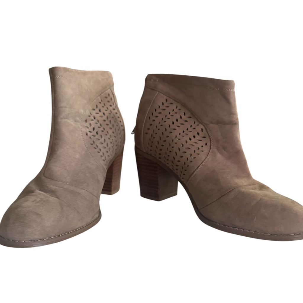 Mossimo Taupe Perforated Ankle Booties