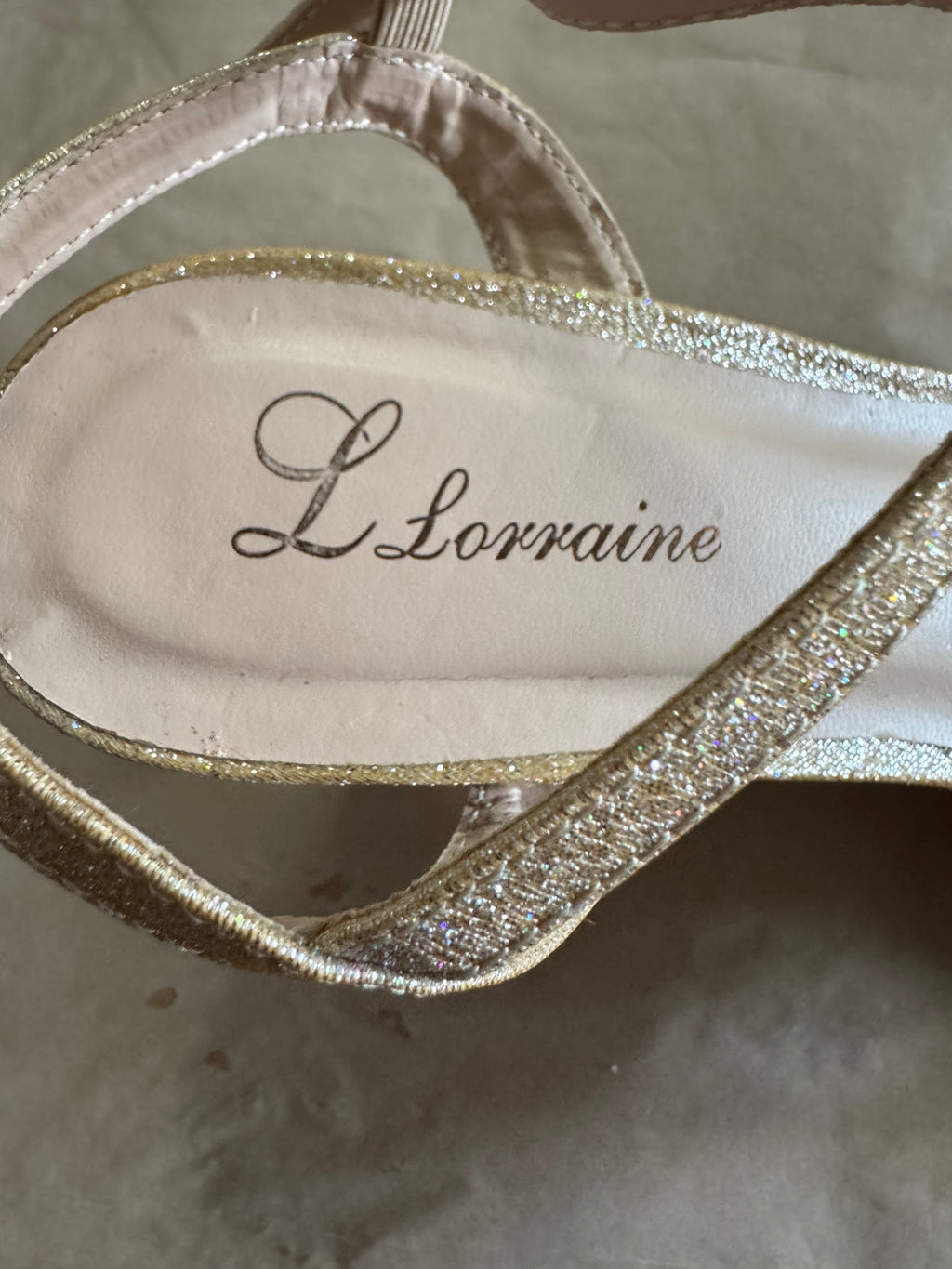 L. Lorraine Gold Rhinestone Heels