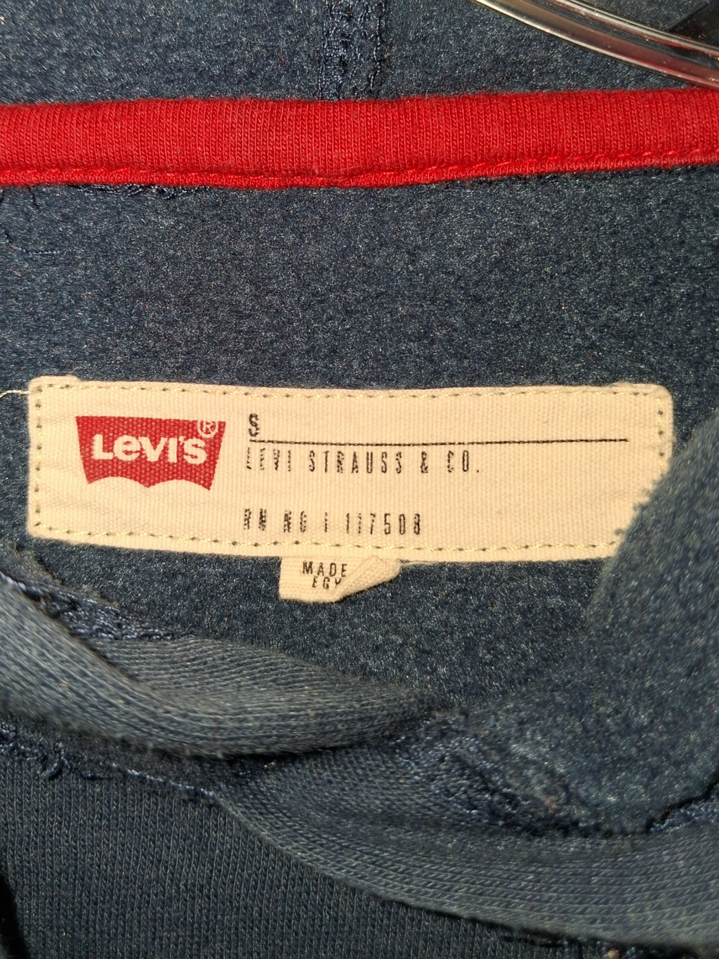 Levi's Men's Navy Red & White Colorblock Pullover Hoodie