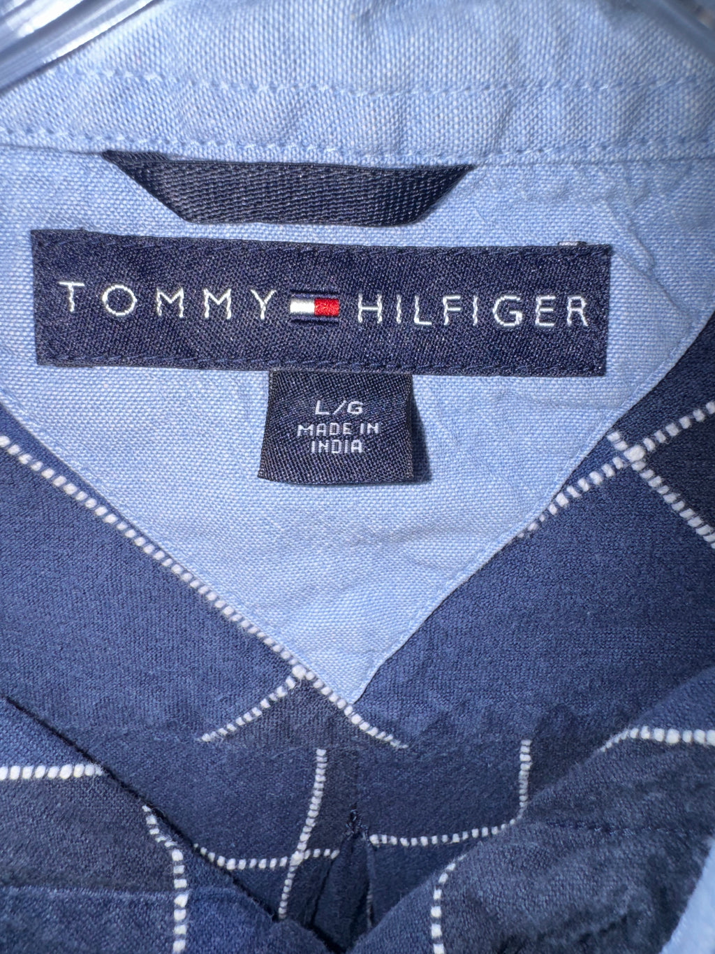 Tommy Hilfiger Navy Windowpane Short-Sleeve Shirt