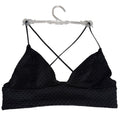 H&M Black Textured Crisscross Bralette Bikini Top