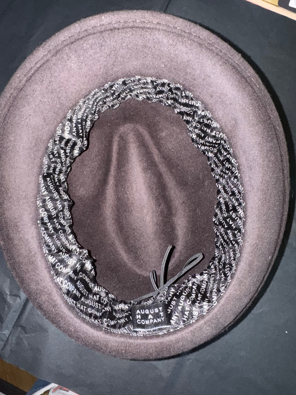 August Hat Company Brown Fedora with Bow Detail