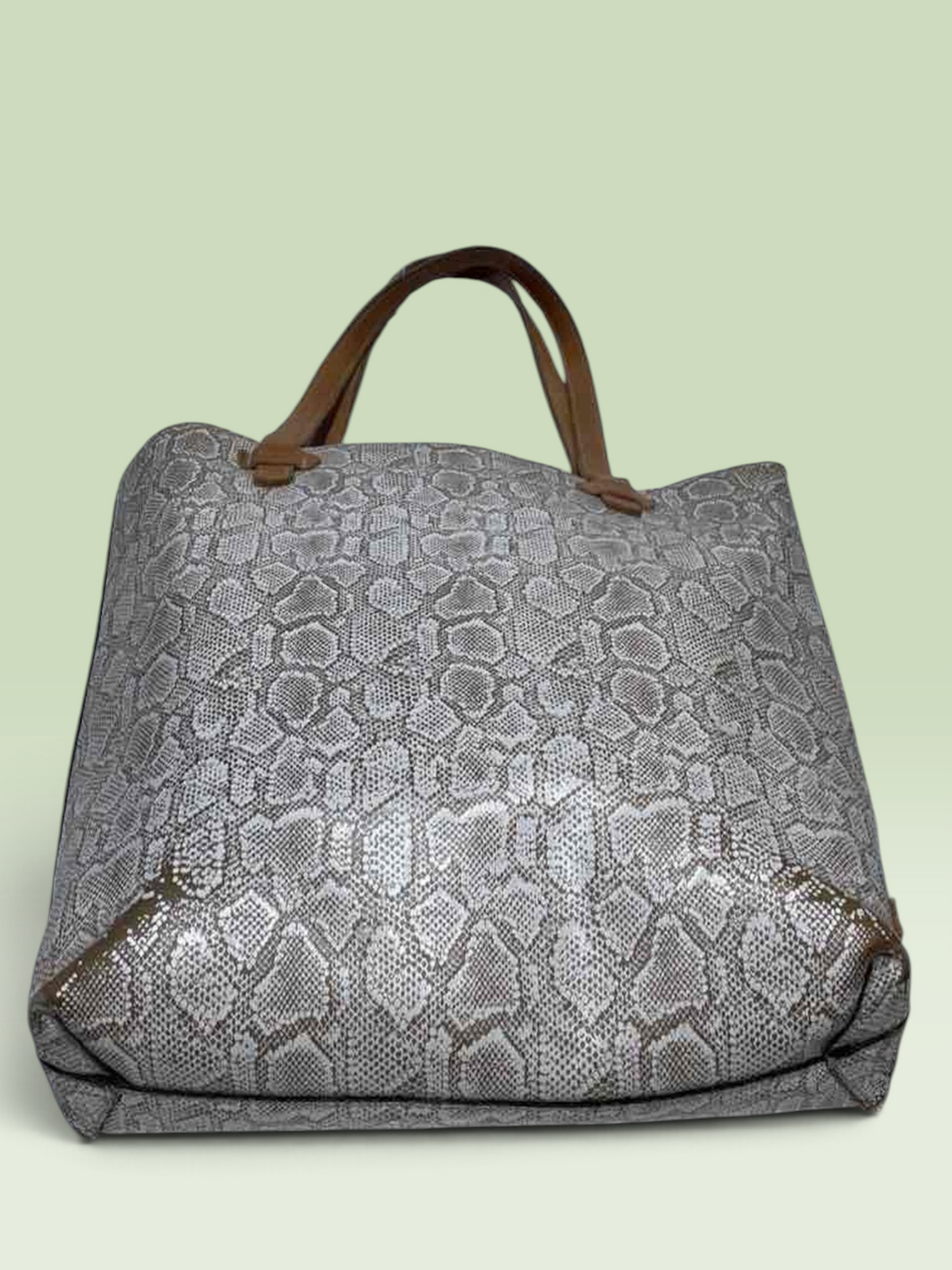 Consuela Clay Neutral Snakeskin Leather Everyday Tote