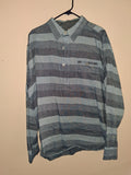 Bob Timberlake Blue & Gray Striped Long-Sleeve Popover Shirt