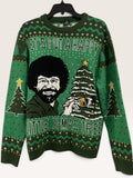 Bob Ross “Happy Little X-Mas Tree” Christmas Sweater