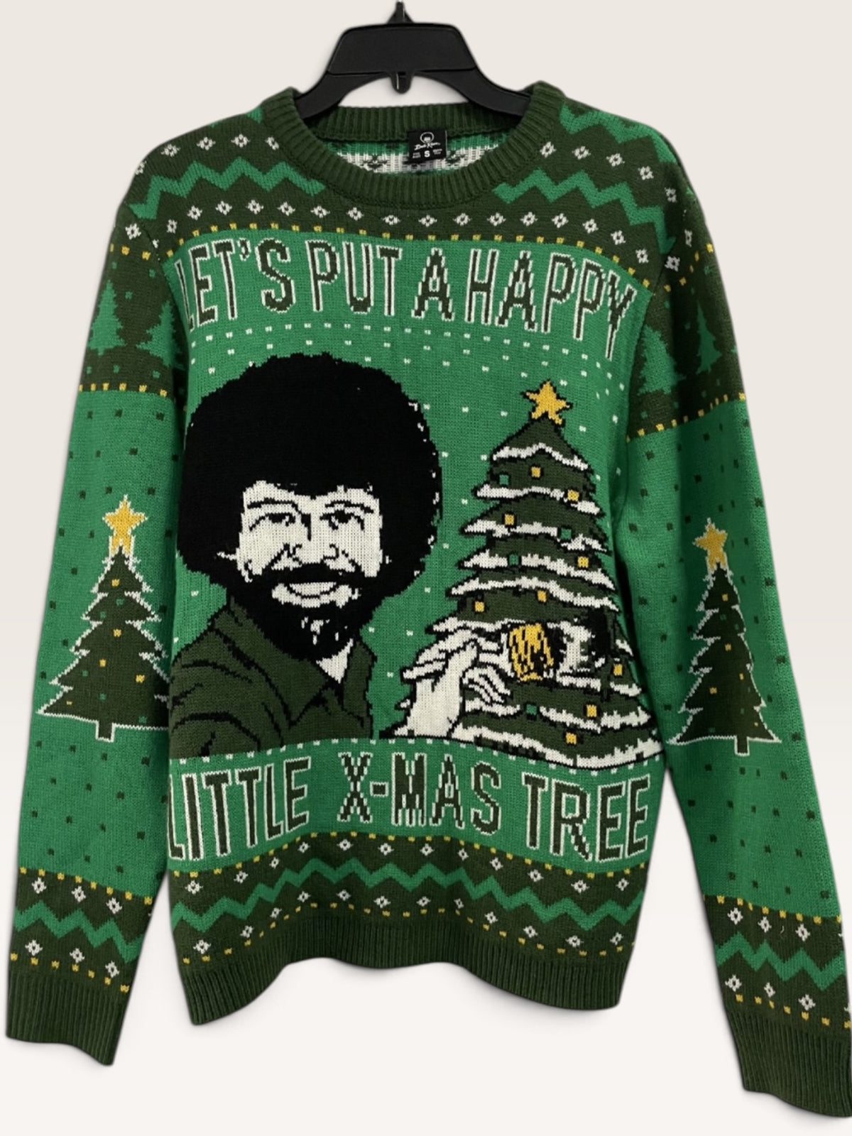 Bob Ross “Happy Little X-Mas Tree” Christmas Sweater