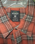 RedHead Men's Coral & Grey Plaid Flannel Shirt