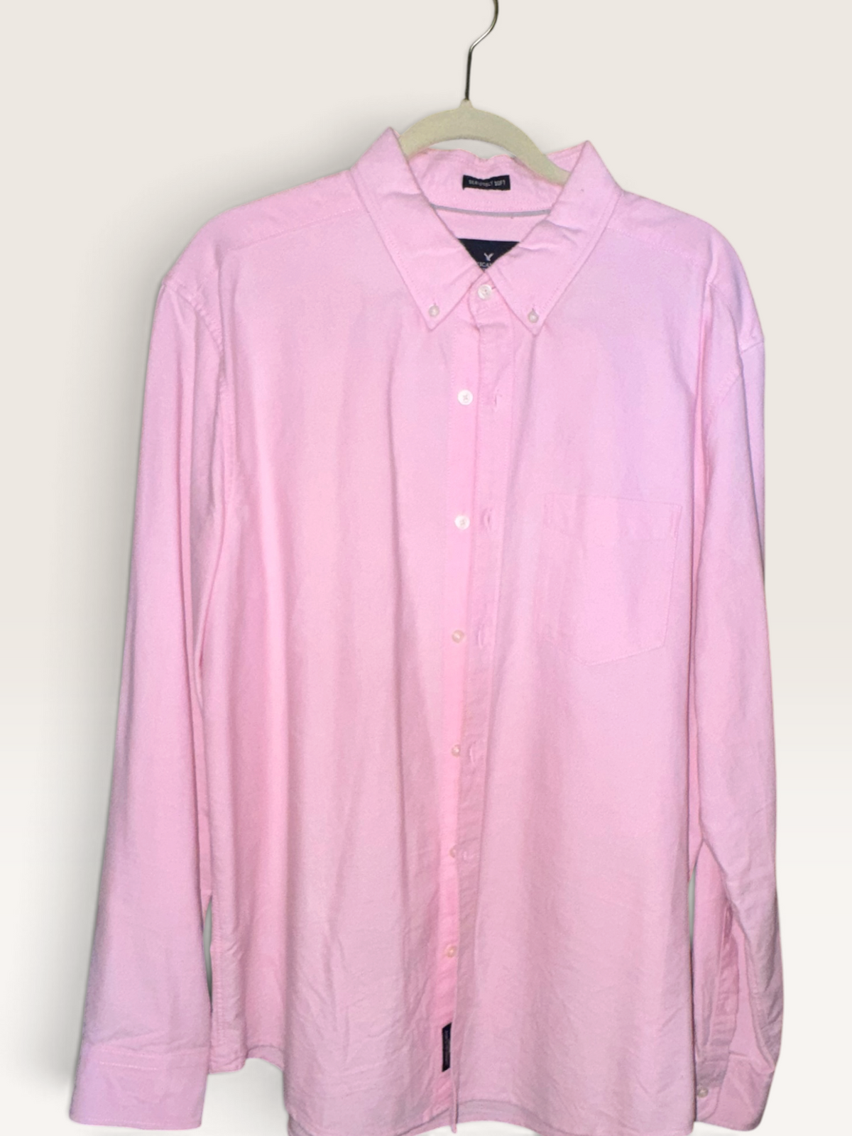 American Eagle Seriously Soft Pink Button-Down