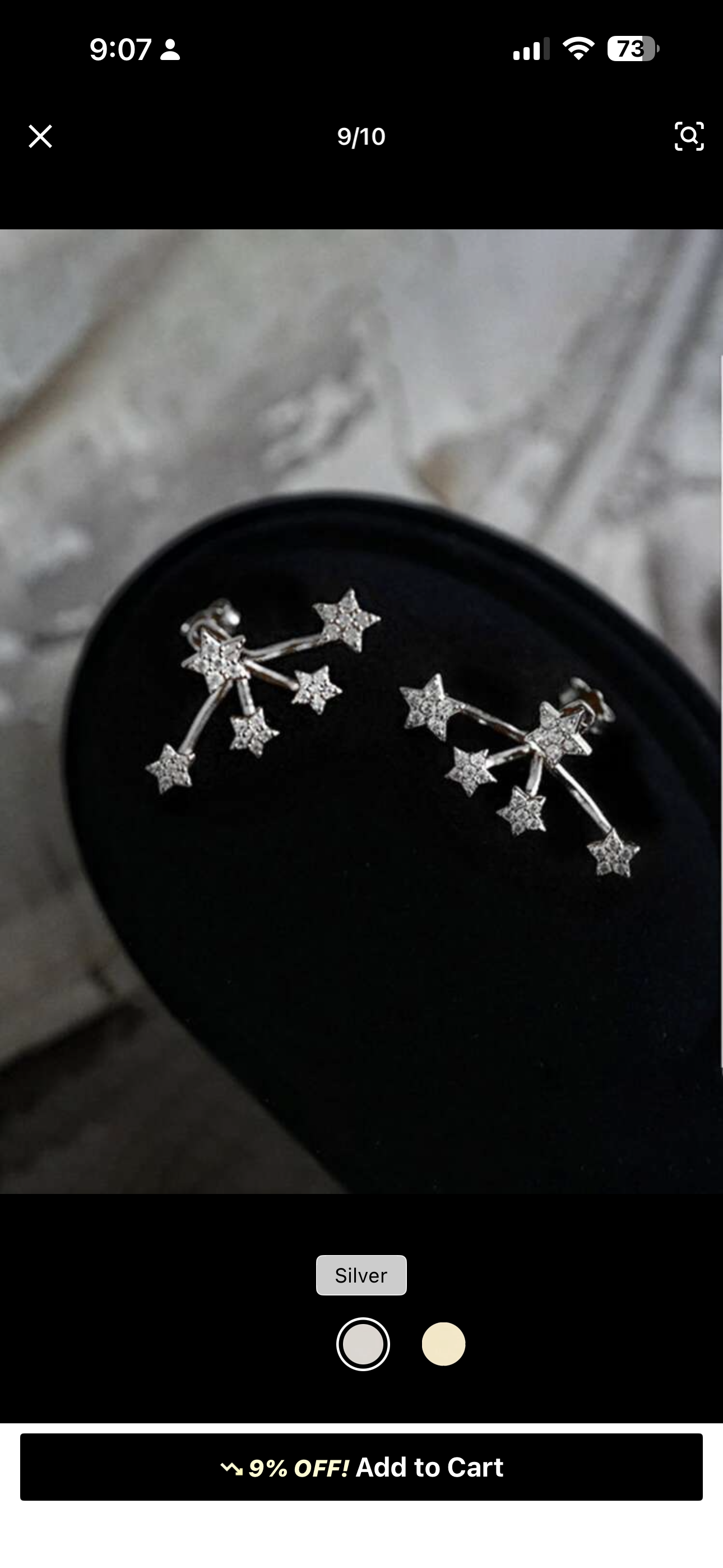 Silver Starburst Pearl Earrings