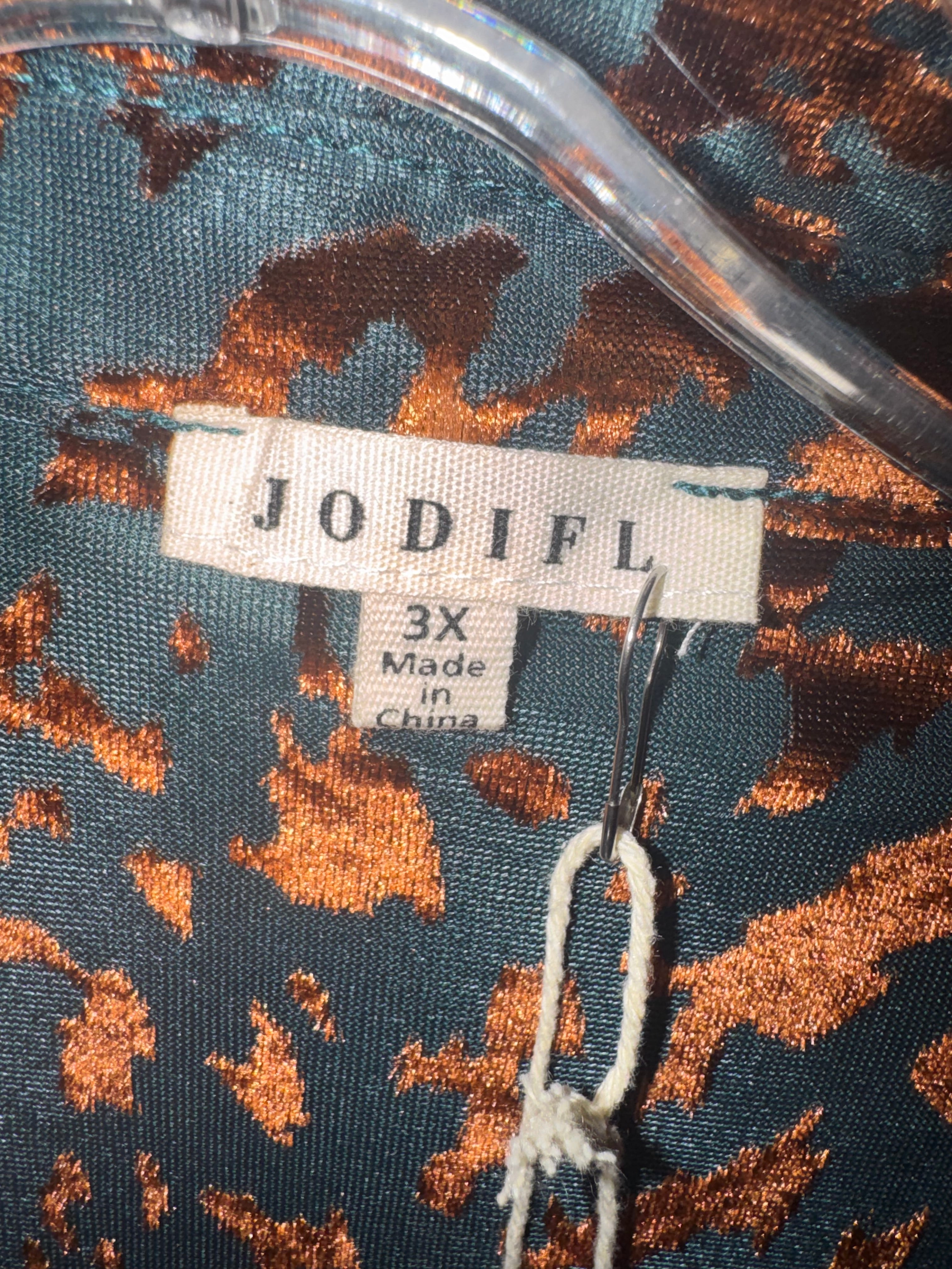 Jodifl Burnout Animal Print Button-Up Blouse