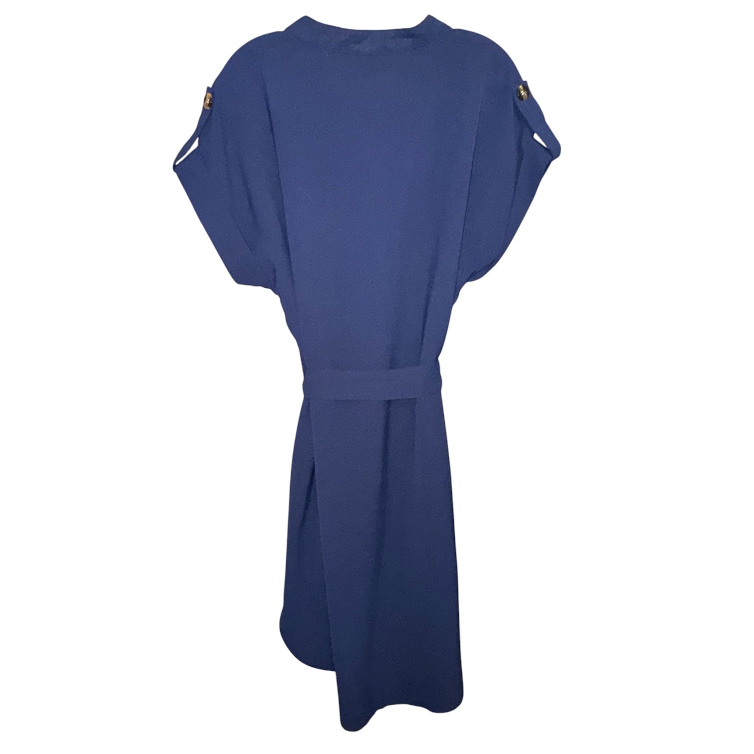 Navy Belted High-Low Dres