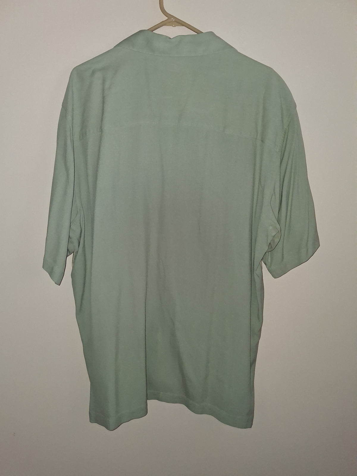 Cubavera Sage Green & Cream Embroidered Panel Camp Shirt