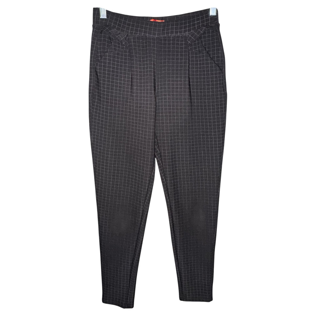 Maze Collection Black Windowpane Plaid Trousers